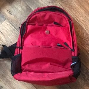 Red Swiss gear backpack